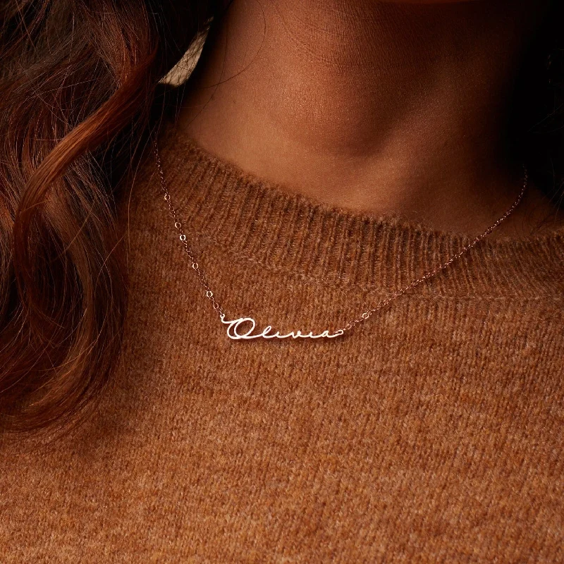 moissanite engagement ring affordable Minimal Name Necklace