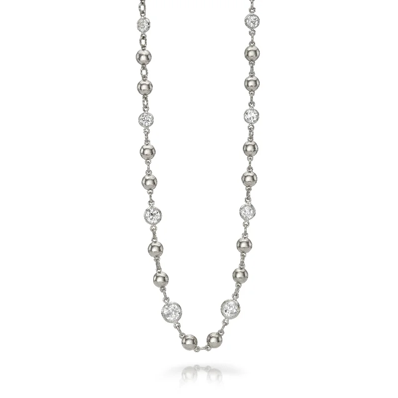 adjustable charm bracelet sterling silver MIRELLA WITH DIAMONDS - PLATINUM