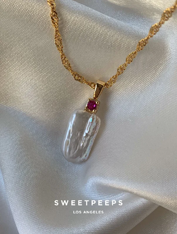 handcrafted filigree ring silver Monroe Pearl Necklace