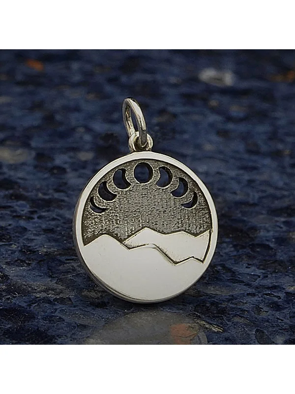 handcrafted gemstone drop earrings Moon Phase Mountain Necklace