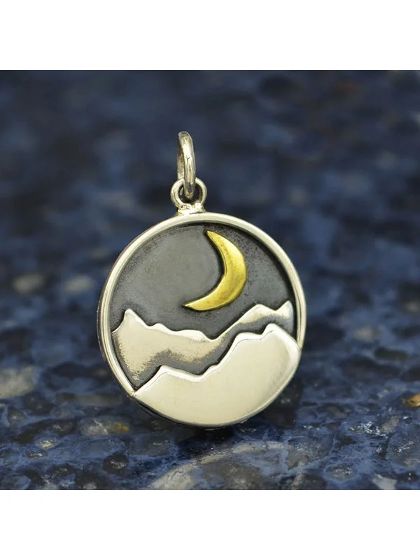 vintage art deco engagement ring Mountain Moon Necklace