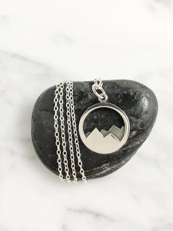 celestial star ring gold Mountain Range Necklace