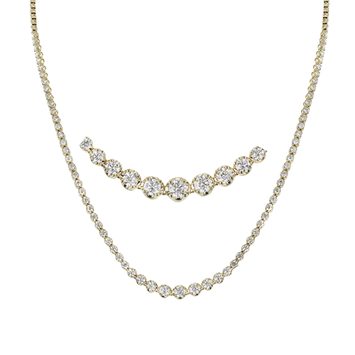 vintage-style diamond halo ring Necklace in 18k Gold with Diamonds
