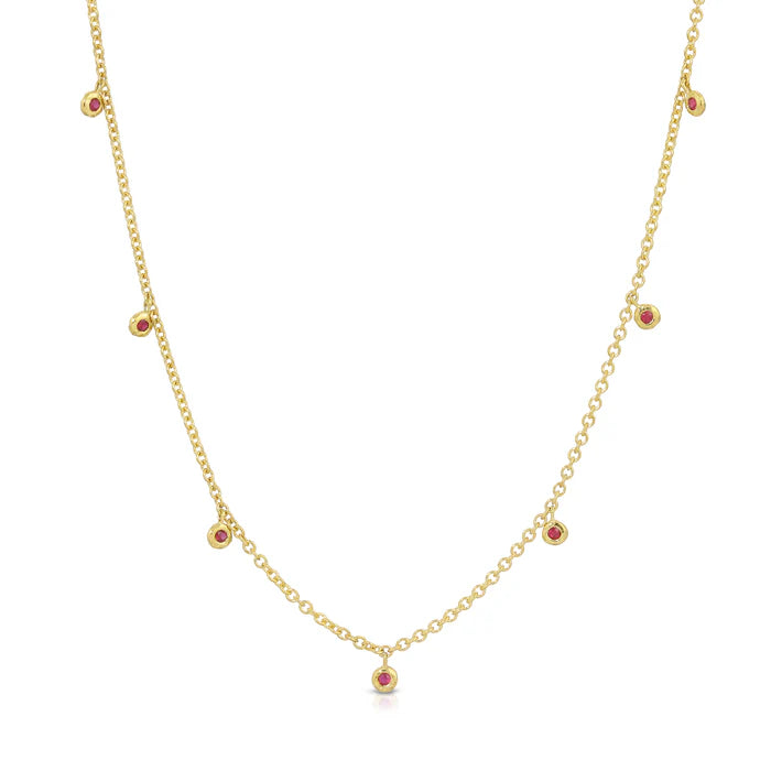 vintage filigree engagement ring Micro Nesting Gem Eternity Necklace - Ruby