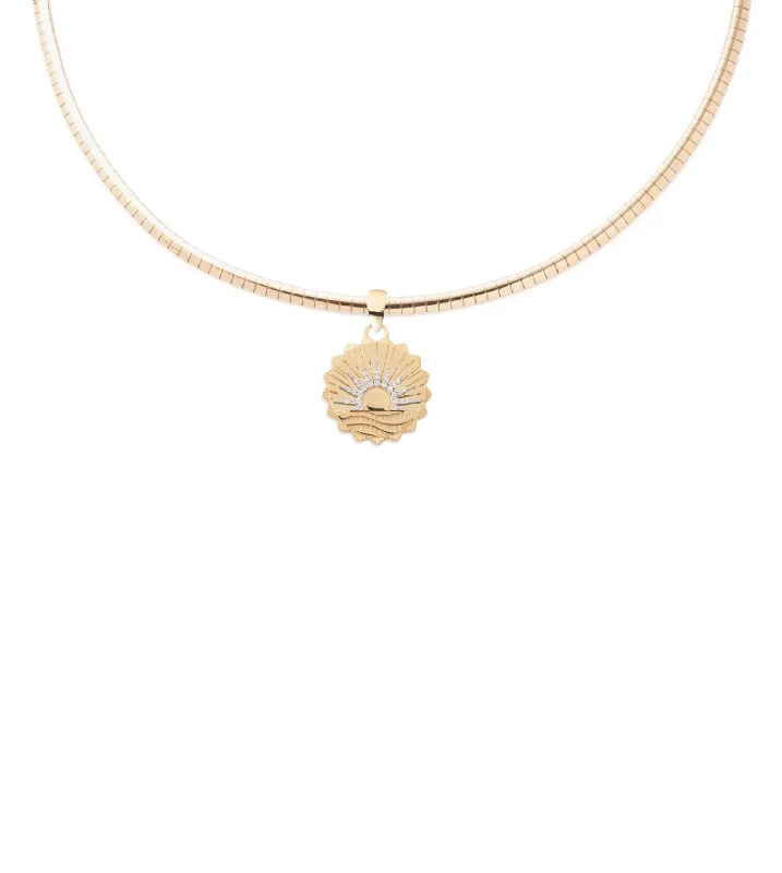 gold medallion pendant necklace New Beginnings - Internal Compass : Small Sleek Collar Necklace
