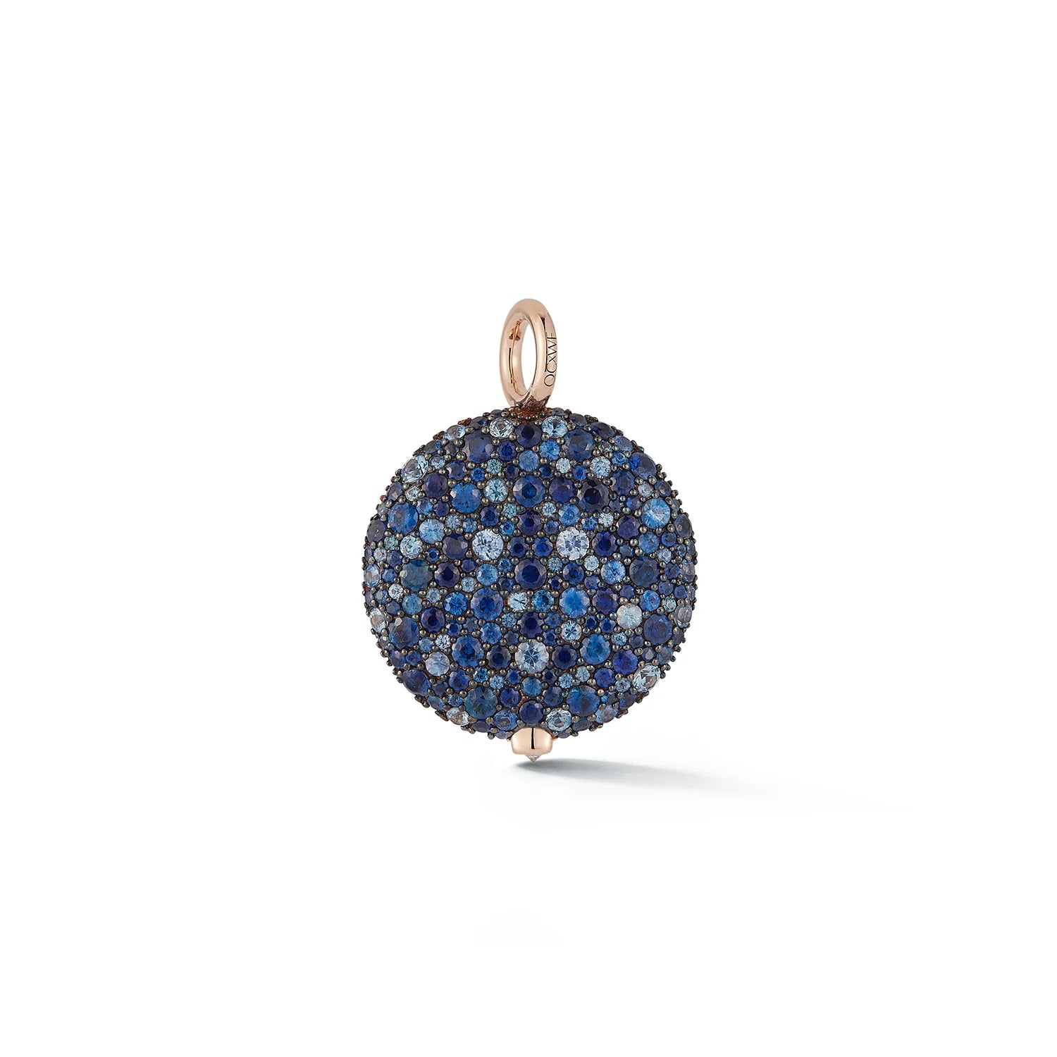 oval cut engagement ring platinum OC x WF Large Blue Sapphire and Rose Gold Pebble Locket