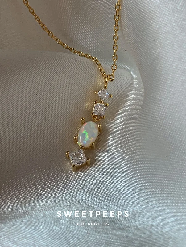 pearl and silver bracelet Opal & Gems Necklace