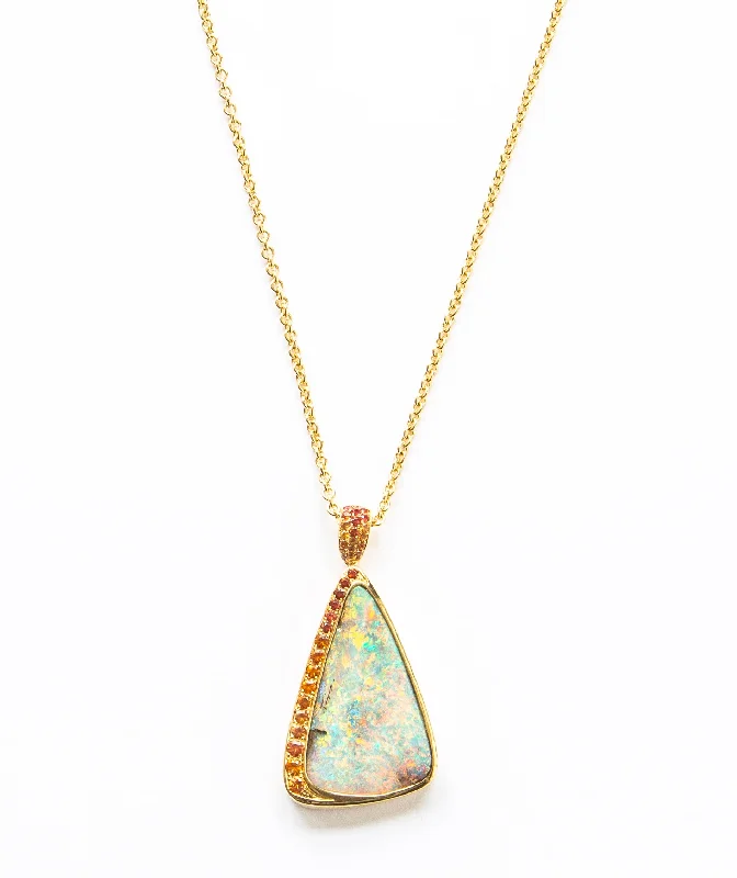 opal gemstone halo ring Opal Pastel Sunset Pendant