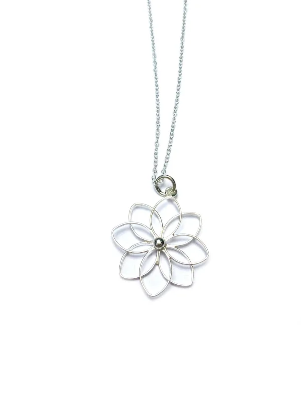 custom name necklace gold Open Flower Necklace