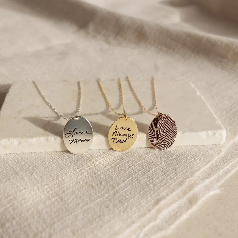 dainty gemstone choker necklace Oval Fingerprint Necklace