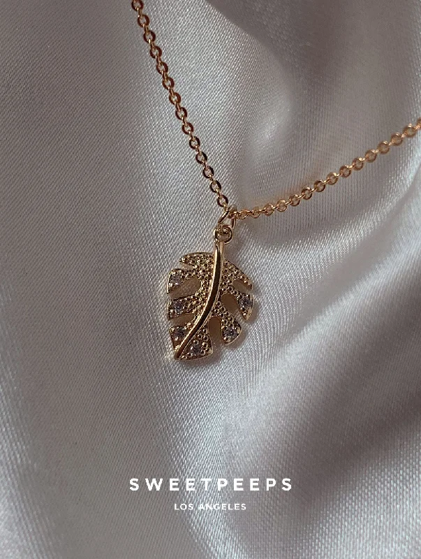bold Cuban link bracelet men Palm Leaf Necklace