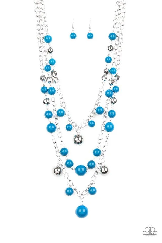 tiny diamond cross necklace Paparazzi Necklace ~ The Partygoer - Blue