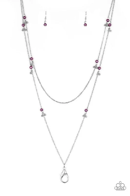 vintage diamond brooch pin Paparazzi Necklace Lanyard ~ Ultrawealthy - Purple