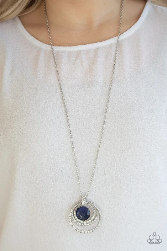 adjustable charm necklace Paparazzi Necklace ~ A Diamond A Day - Blue