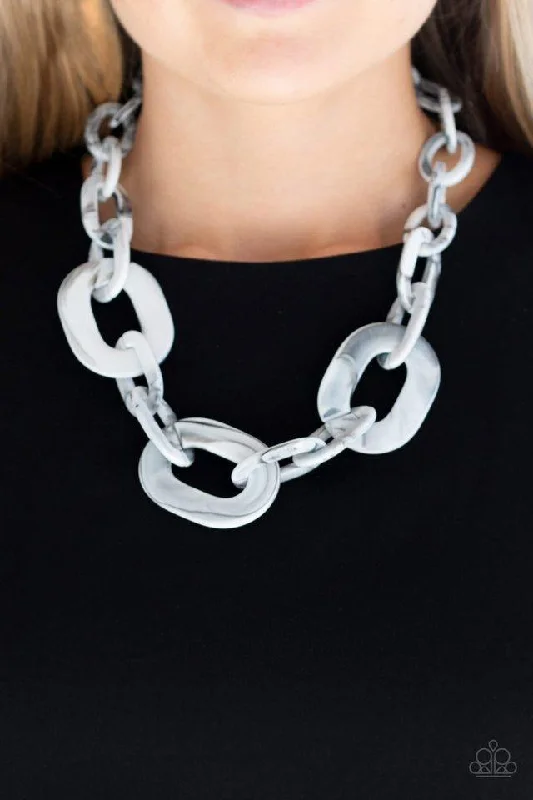 handmade copper wire ring Paparazzi Necklace ~ All In-VINCIBLE - Silver