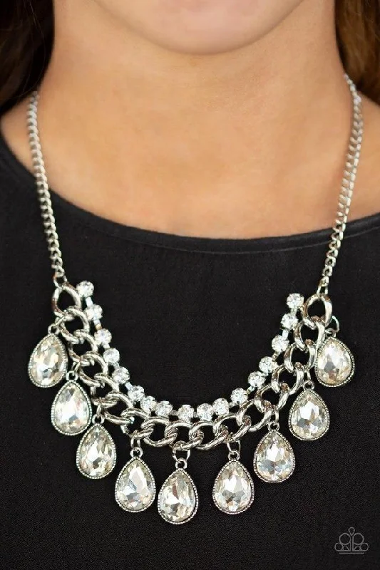 bold gothic vampire ring Paparazzi Necklace ~ All Toget-HEIR Now - White