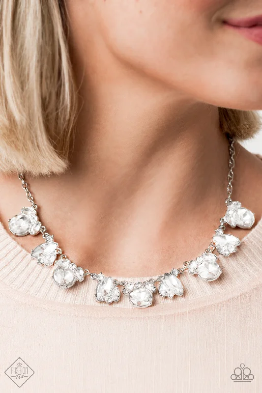 cubic zirconia tennis necklace Paparazzi Necklace ~ BLING to Attention - White - Fashion Fix Sept 2020