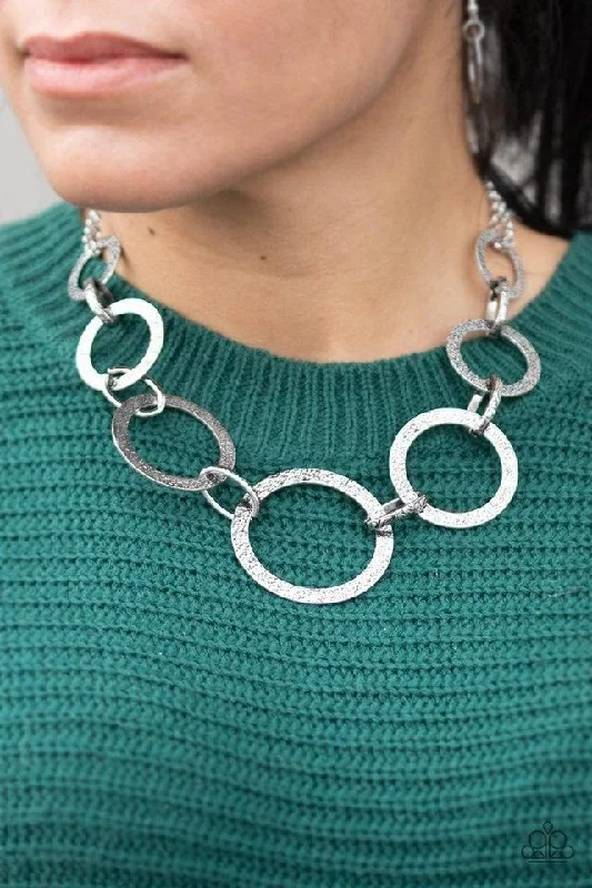 petite diamond promise ring Paparazzi Necklace ~ City Circus - Silver