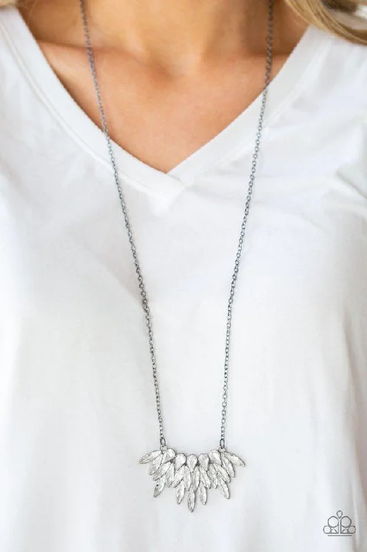 modern infinity signet ring Paparazzi Necklace - Crowning Moment - Black