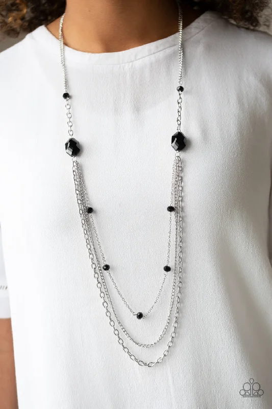 classic diamond solitaire necklace Paparazzi Necklace ~ Dare To Dazzle - Black