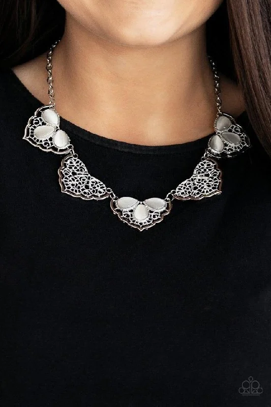silver rope chain men Paparazzi Necklace ~ East Coast Essence - White