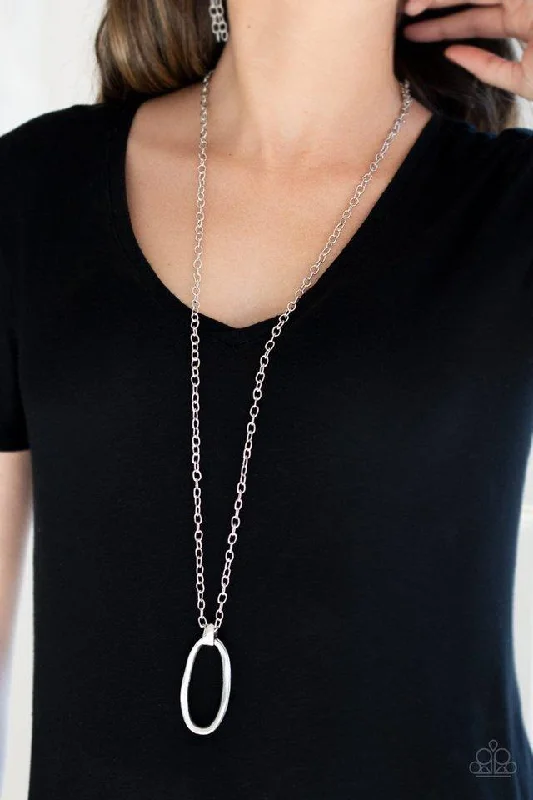real smoky quartz pendant Paparazzi Necklace ~ Grit Girl - Silver