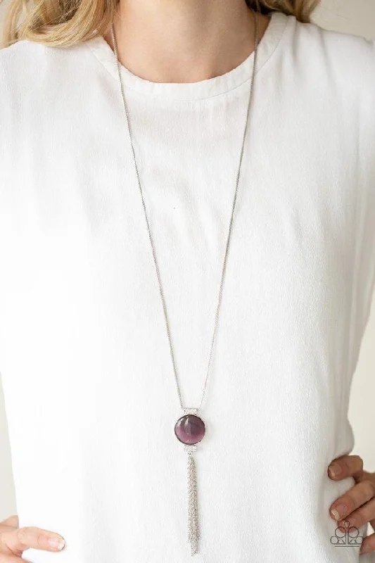silver dragon claw ring Paparazzi Necklace ~ Happy As Can BEAM - Purple