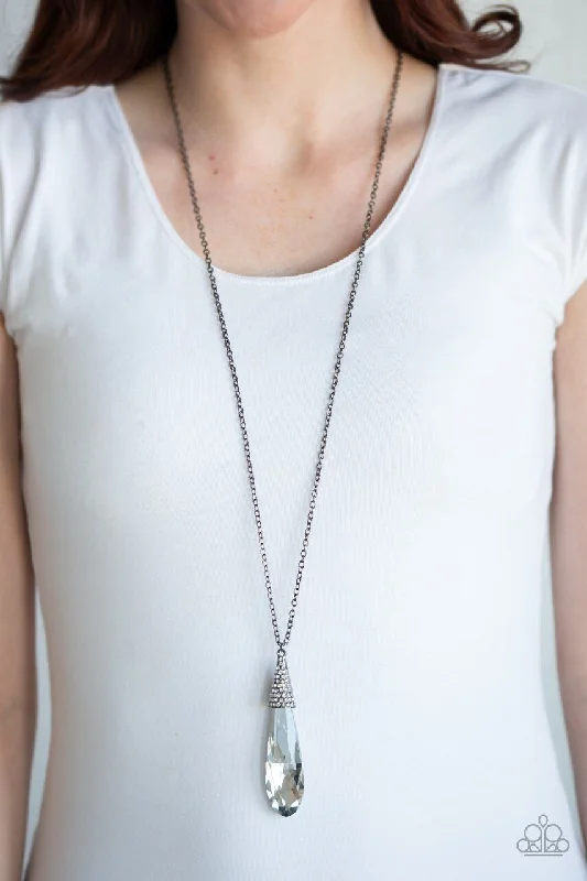 rose gold cartilage barbell Paparazzi Necklace ~ Jaw-Droppingly Jealous - Black