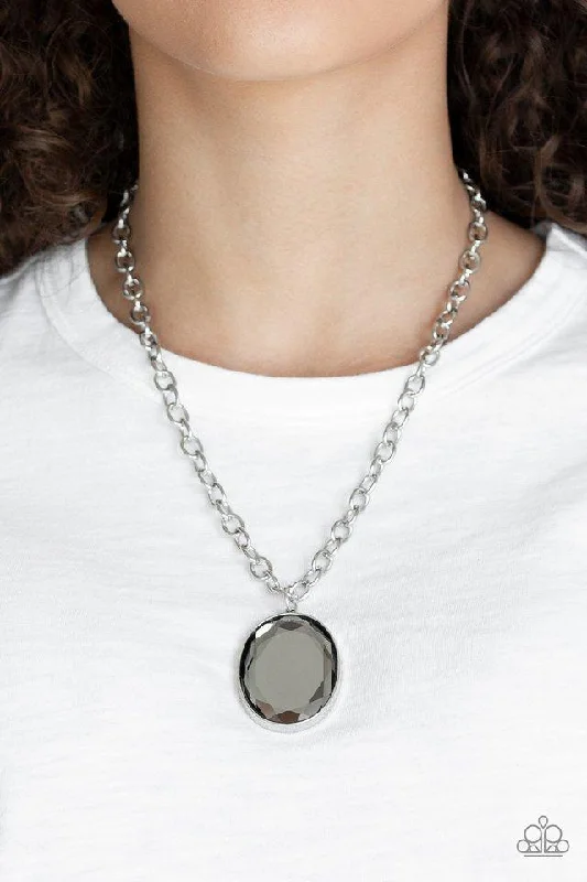 white topaz stacking rings Paparazzi Necklace ~ Light As HEIR - Silver