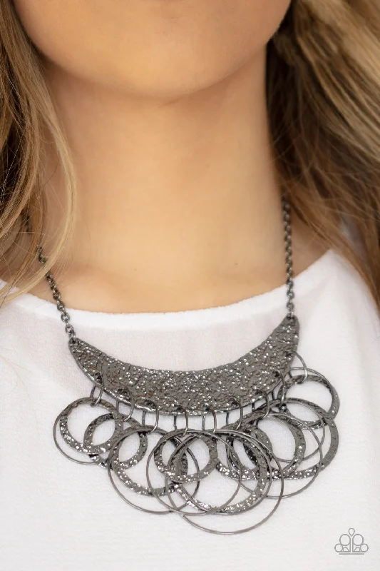 gothic bat ring sterling silver Paparazzi Necklace ~ Metro Eclipse - Black
