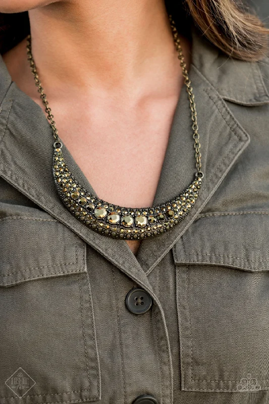 amethyst healing crystal necklace Paparazzi Necklace ~ Moon Child Magic - Brass - Fashion Fix Aug2020
