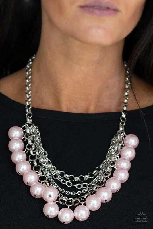 vintage-style garnet ring Paparazzi Necklace ~ One-Way WALL STREET - Pink
