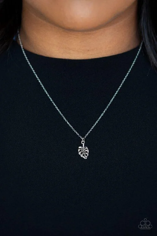 celestial galaxy planet necklace Paparazzi Necklace ~ Palm Tree Retreat - Silver