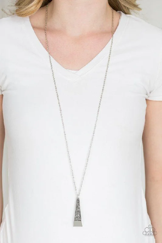 elegant art deco necklace Paparazzi Necklace ~ Prized Pendulum - Silver