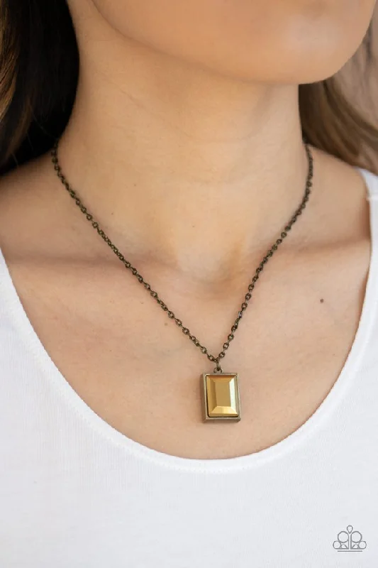 adjustable toe ring silver Paparazzi Necklace ~ Pro Edge - Brass
