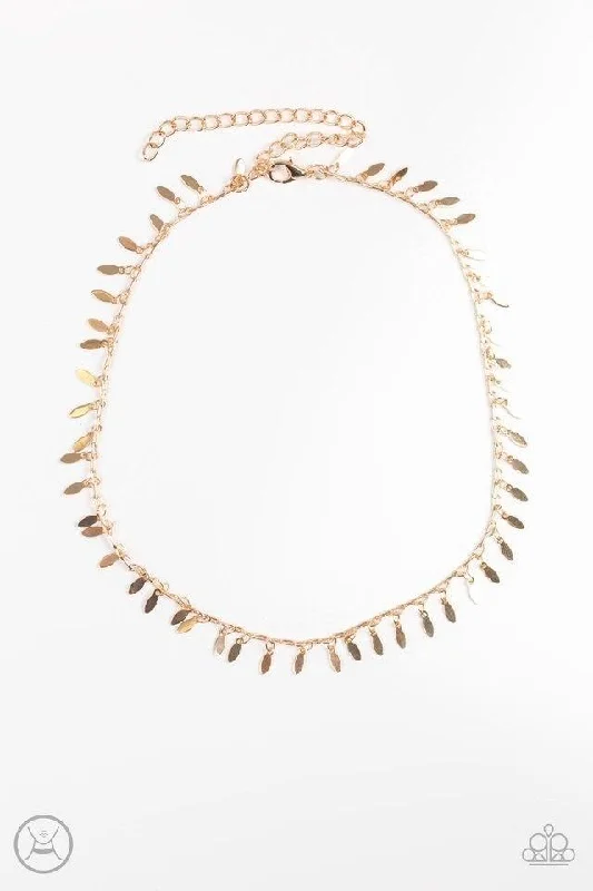 minimalist birthstone bangle Paparazzi Necklace ~ PURR-fect Ten - Gold