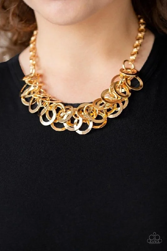 handmade beaded stretch bracelet Paparazzi Necklace ~ Ringing In The Bling -Gold