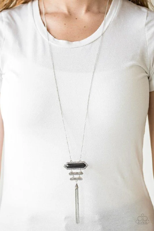 simple gold bar stud earrings Paparazzi Necklace ~ Rio Rendezvous - Black