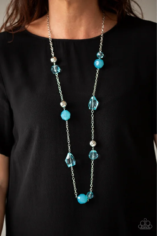 minimalist pearl pendant necklace Paparazzi Necklace ~ Royal Roller - Blue
