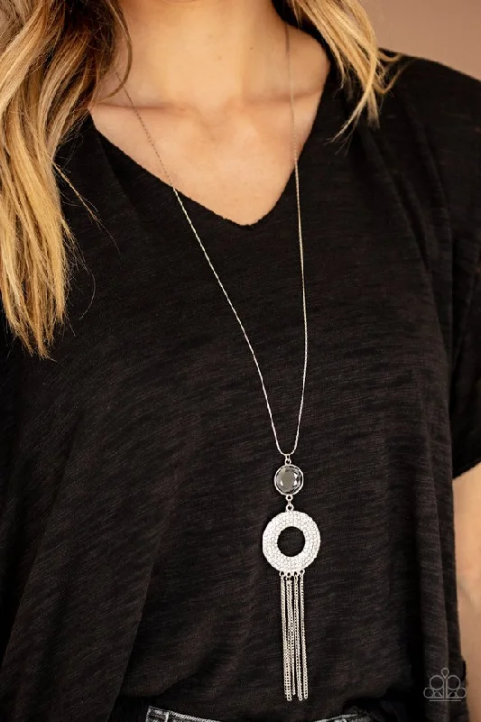 personalized coordinates ring custom Paparazzi Necklace ~ Sassy As They Come - Silver