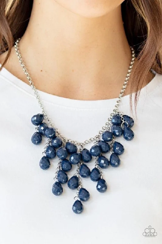 bold chunky cocktail ring Paparazzi Necklace ~ Serenely Scattered - Blue