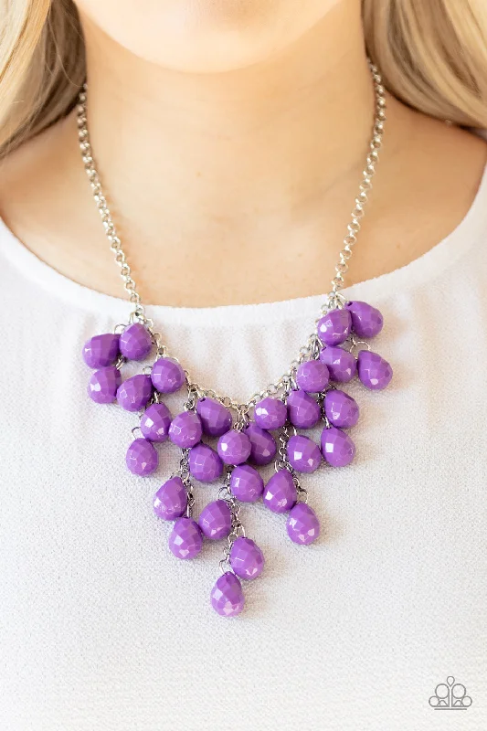 unique moon phase ring Paparazzi Necklace ~ Serenely Scattered - Purple