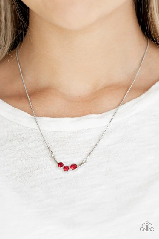 twisted rope gold chain Paparazzi Necklace ~ Sparkling Stargazer - Red
