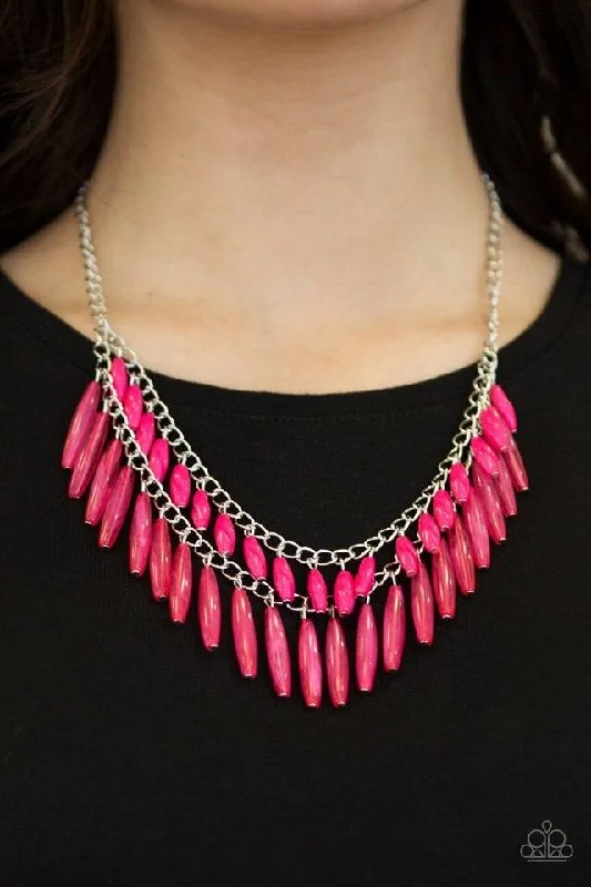 minimalist black pearl necklace Paparazzi Necklace - Speak Of The DIVA - Pink