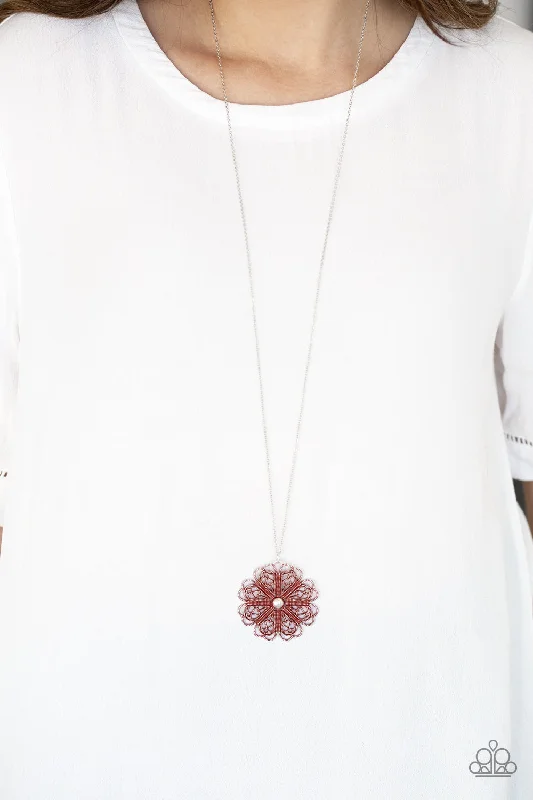 braided wedding ring men Paparazzi Necklace ~ Spin Your PINWHEELS - Red