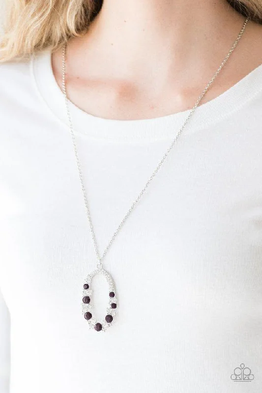 unique silver branch ring Paparazzi Necklace - Spotlight Social - Purple