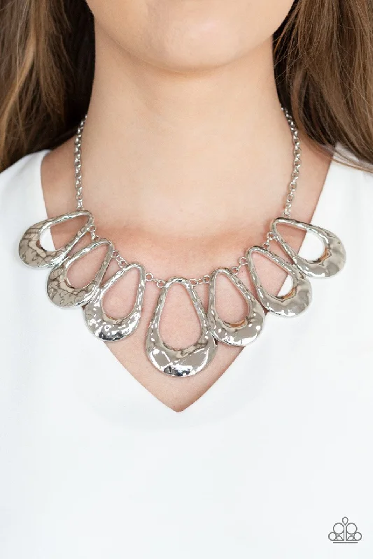 infinity couple’s ring matching set Paparazzi Necklace ~ Teardrop Envy - Silver