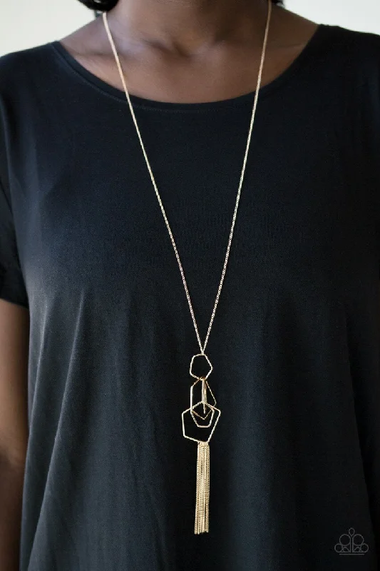 dainty pearl and diamond ring Paparazzi Necklace ~ The Penthouse - Gold