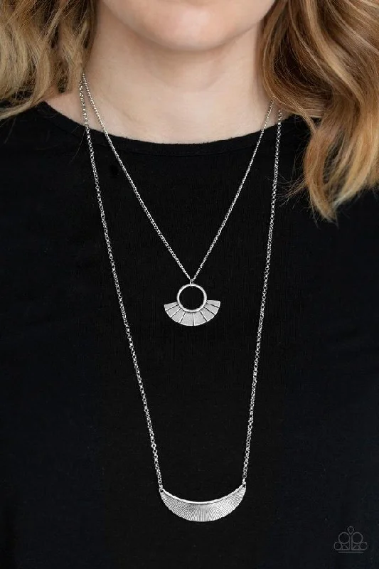 black stainless steel signet ring Paparazzi Necklace ~ Tribal Trek - Silver