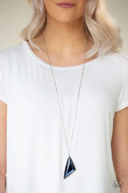 elegant marquise diamond ring Paparazzi Necklace ~ Ultra Sharp - Blue